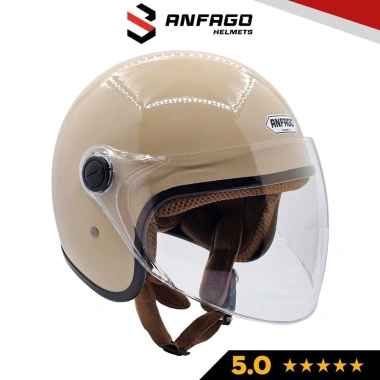 Mũ bảo hiểm 3/4 đầu ANFAGO HELMETS 818 an toàn, kính dài che mặt, nhiều màu nam nữ 2