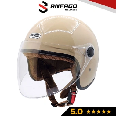 Mũ bảo hiểm 3/4 đầu ANFAGO HELMETS 818 an toàn, kính dài che mặt, nhiều màu nam nữ 3