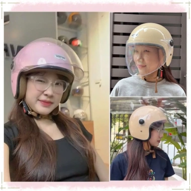 Mũ bảo hiểm 3/4 đầu ANFAGO HELMETS 818 an toàn, kính dài che mặt, nhiều màu nam nữ 4