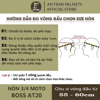 Mũ bảo hiểm 3/4 đầu BOSS AT20 kính chống gió đa màu, thời trang cao cấp, an toàn cho nam nữ – Giá chỉ 273.000đ