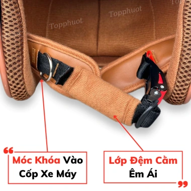 Mũ bảo hiểm 3/4 đầu chính hãng trẻ trung, đệm EPS, vải thoáng khí - Đen nhám lót đen, 219k 8
