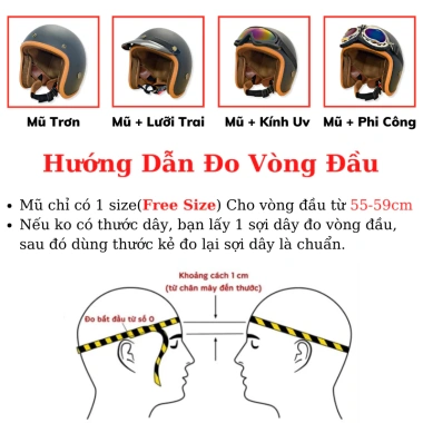 Mũ bảo hiểm 3/4 đầu chính hãng trẻ trung, đệm EPS, vải thoáng khí - Đen nhám lót đen, 219k 9