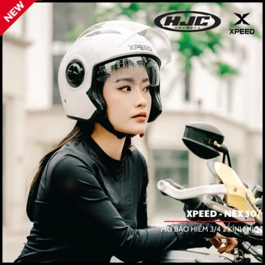 Mũ bảo hiểm 3/4 hai kính XPEED NEX 30 HJC chính hãng - Giá chỉ 825.000 VNĐ