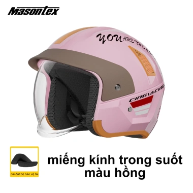 Mũ bảo hiểm 3/4 Masontex 706 chính hãng, kính chắn gió, tháo lót, nam nữ, 499.000₫