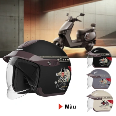 Mũ bảo hiểm 3/4 Masontex 811 cao cấp, kính âm chống xước, đèn hậu phản quang, bộ đôi đẹp