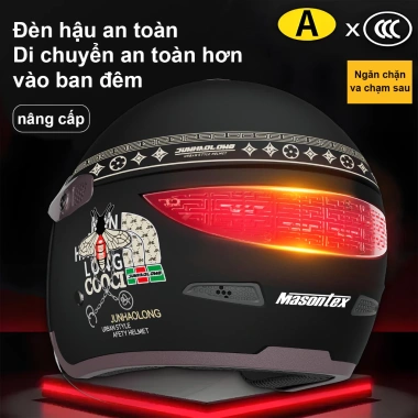 Mũ bảo hiểm 3/4 Masontex 811 cao cấp, kính âm chống xước, đèn hậu phản quang, bộ đôi đẹp 7 Mũ bảo hiểm 3/4 Masontex 811 cao cấp, kính âm chống xước, đèn hậu phản quang, bộ đôi đẹp 7