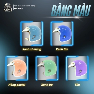 Mũ Bảo Hiểm 3/4 Napoli N099 SH Chính Hãng Viền Nhựa Đủ Màu Freeship Giá 287.900₫