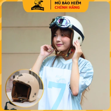 Mũ bảo hiểm 3/4 Napoli SH kèm kính phi công UV, lưỡi trai, kính chắn gió - 400k 7