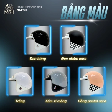 Mũ Bảo Hiểm 3/4 Napoli SH3 Lót Da Chính Hãng - Freeship, Đủ Màu, Ưu Đãi 324.900 3