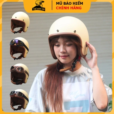 Mũ bảo hiểm 3/4 NTMax kính phi công UV, tặng sticker, nón che tai, giá 250.000₫ 3