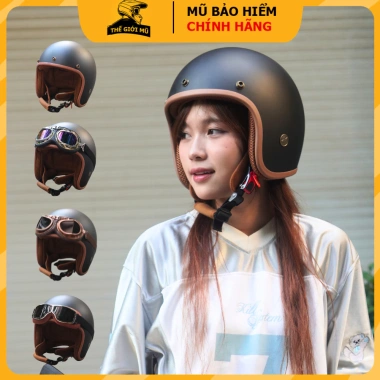 Mũ bảo hiểm 3/4 NTMax kính phi công UV, tặng sticker, nón che tai, giá 250.000₫ 4