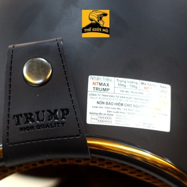 Mũ bảo hiểm 3/4 NTMAX TRUMP gọn nhẹ, kính chắn gió, lót nâu viền đồng cao cấp