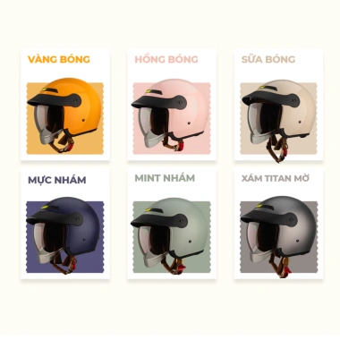 Mũ bảo hiểm 3/4 Royal M139 Lux & GXT GX139 Chính hãng - Kính âm lưỡi trai, che nắng, giảm giá 579k 4