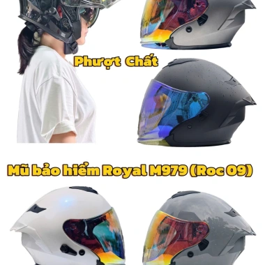 Mũ bảo hiểm 3/4 Royal M979 chính hãng - Giá 792k, Tặng khăn trùm đầu, BH 12 tháng 2