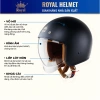 Mũ Bảo Hiểm 3/4 Royce Xh26 Royal M139 Kính Âm BH 12 Tháng Nam Nữ Xe Máy Size M-L Giá 460k 2