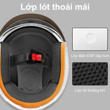 Mũ bảo hiểm 4/3 MASONTEX vỏ ABS, kính ẩn tiện lợi, biker cho nam nữ - 439k 5