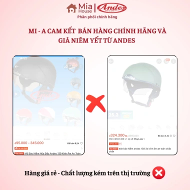 Mũ bảo hiểm Andes 139 nửa đầu kính âm che mặt, bảo hành 12 tháng, MI A House 499k
