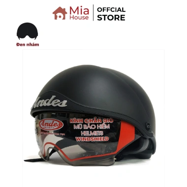 Mũ bảo hiểm Andes 139 nửa đầu kính âm che mặt, bảo hành 12 tháng, MI A House 499k