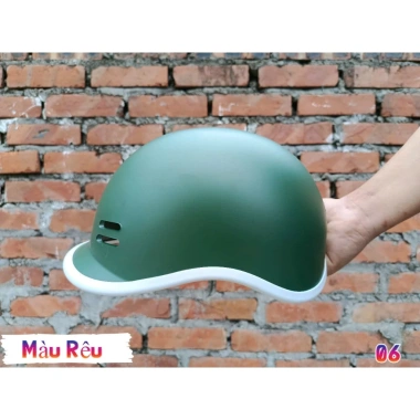Mũ Bảo Hiểm Cá Heo Cao Cấp Xanh Rêu - Giá ưu đãi 79.000 VND, an toàn, thời trang