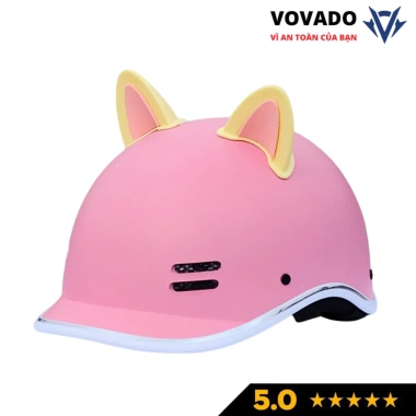 Mũ bảo hiểm cá heo chính hãng an toàn, lỗ thông gió, tặng tai mèo, freesize 55‑59cm