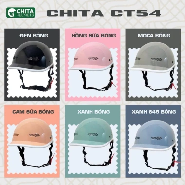 Mũ bảo hiểm cá heo CHITA CT54 1/2 trơn ánh nhũ - Giá ưu đãi 197.600₫ bảo hiểm