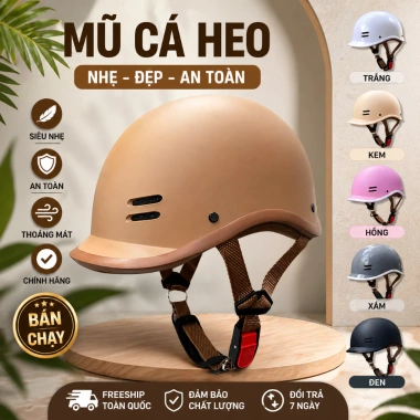 Mũ bảo hiểm cá heo trend giá sỉ 60.000đ - thiết kế thời trang, bảo vệ an toàn