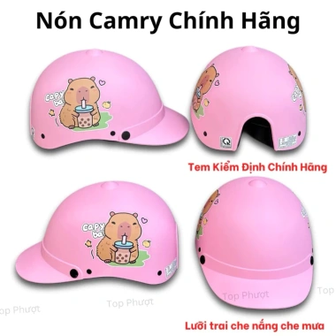 Mũ bảo hiểm CamRy Labubu Capybara khoét đuôi cột tóc, thời trang, bảo hành 12 tháng - 144k