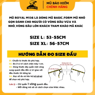 Mũ bảo hiểm Full face Royal M136 đen nhám - Đủ màu kính, trùm đầu form nhỏ, gọn nhẹ, bảo hành 12 tháng, chỉ 650.000₫ 9