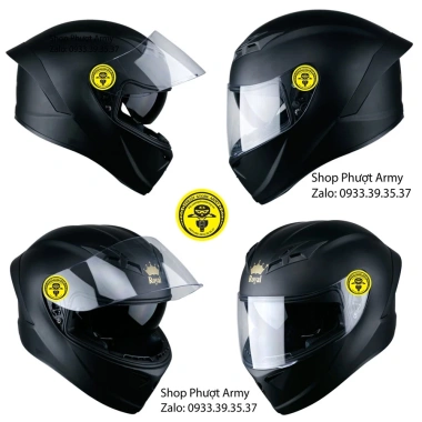 Mũ bảo hiểm fullface 2 kính lót tháo rời Royal M266 giảm giá, chọn màu kính 2