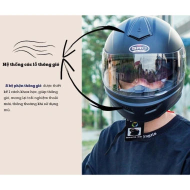 Mũ Bảo Hiểm Fullface GRO Helmet 2 Kính Chính Hãng - Mạnh Mẽ Cho Nam, Nhiều Màu, Giá 490.000₫ 6