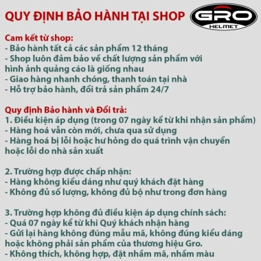 Mũ Bảo Hiểm Fullface GRO Helmet 2 Kính Chính Hãng - Mạnh Mẽ Cho Nam, Nhiều Màu, Giá 490.000₫ 8