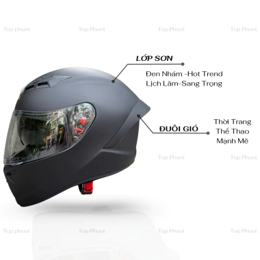 Mũ Bảo Hiểm Fullface M266 2 Kính Đen Nhám Chùm Đầu - Hãng, Tặng Khăn Trùm Đầu, Đệm Cằm, Giá 599.000 VND 2