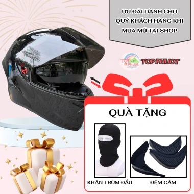 Mũ Bảo Hiểm Fullface M266 2 Kính Đen Nhám Chùm Đầu - Hãng, Tặng Khăn Trùm Đầu, Đệm Cằm, Giá 599.000 VND 8