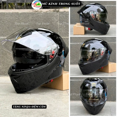 Mũ Bảo Hiểm Fullface M266 2 Kính Đen Nhám Chùm Đầu - Hãng, Tặng Khăn Trùm Đầu, Đệm Cằm, Giá 599.000 VND 10