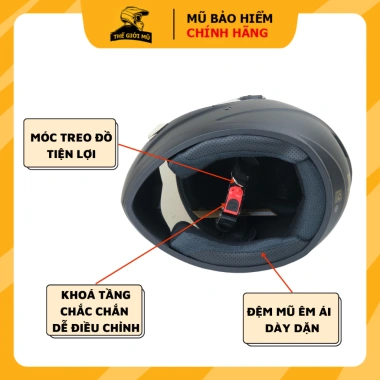 Mũ bảo hiểm fullface Royal M136 chính hãng - Giá ưu đãi 355.000 VND, tùy chọn màu kính phù hợp 5 Mũ bảo hiểm fullface Royal M136 chính hãng - Giá ưu đãi 355.000 VND, tùy chọn màu kính phù hợp 5
