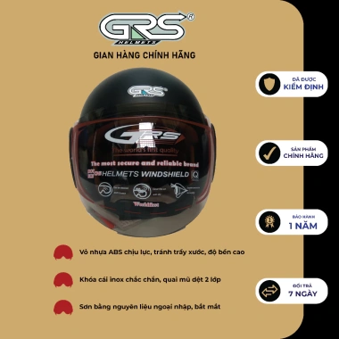 Mũ bảo hiểm ¾ GRS A318K đa màu - Thiết kế chắc chắn, giá chỉ 125.000₫