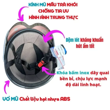 Mũ Bảo Hiểm GRS A33K - Nón 1/2 Có Kính Chắn Gió, Hàng Cao Cấp, Giá 245.000 VND 8 Mũ Bảo Hiểm GRS A33K - Nón 1/2 Có Kính Chắn Gió, Hàng Cao Cấp, Giá 245.000 VND 8