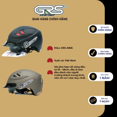 Mũ bảo hiểm GRS A966 kính râm đa màu - Giá ưu đãi 417,852 VND, bảo vệ tối đa 3 Mũ bảo hiểm GRS A966 kính râm đa màu - Giá ưu đãi 417,852 VND, bảo vệ tối đa 3