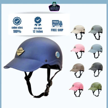 Mũ bảo hiểm lưỡi trai cao cấp Napoli nam nữ, thông gió freesize, giá 169.000₫