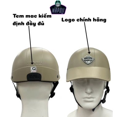 Mũ bảo hiểm lưỡi trai cao cấp Napoli nam nữ, thông gió freesize, giá 169.000₫