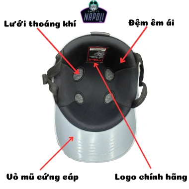 Mũ bảo hiểm lưỡi trai cao cấp Napoli nam nữ, thông gió freesize, giá 169.000₫