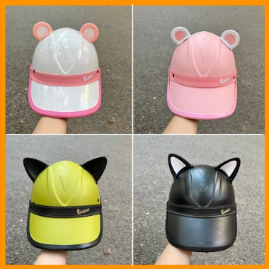 Mũ bảo hiểm Lưỡi trai đai da xanh mint - Nón thời trang nửa đầu khoét sau, buộc tóc nữ, chỉ 150k