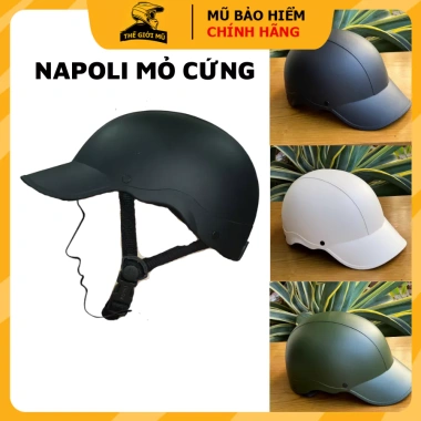 Mũ bảo hiểm lưỡi trai Napoli 1/2 kết cứng, mỏ liền, sơn, nam nữ, bảo hành 12 tháng 178.999VND