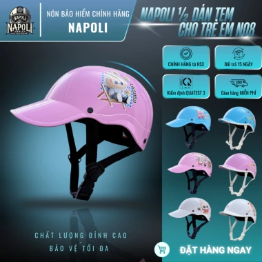 Mũ Bảo Hiểm Lưỡi Trai Napoli Nửa Đầu Bản Tem CHÍNH HÃNG Freeship Giá 174.900đ