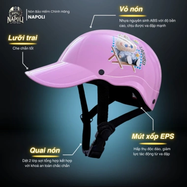 Mũ Bảo Hiểm Lưỡi Trai Napoli Nửa Đầu Bản Tem CHÍNH HÃNG Freeship Giá 174.900đ