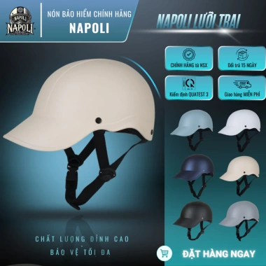Mũ Bảo Hiểm Lưỡi Trai Napoli Nửa Đầu Cao Cấp Chính Hãng Freeship – Giá 153.900đ