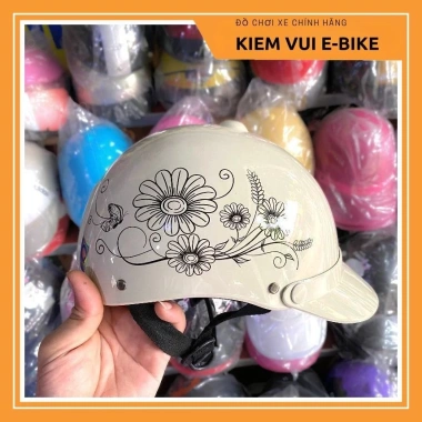 Mũ bảo hiểm lưỡi trai thời trang cao cấp, dáng nửa đầu in họa tiết, phù hợp nam nữ - Giá chỉ 115.000 VND