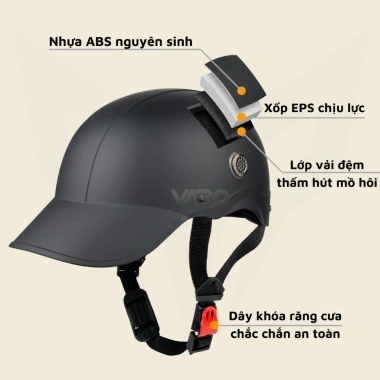 Mũ Bảo Hiểm Lưỡi Trai Varo Nón Sơn Mỏ Liền, Đạt Chuẩn Quatest2 - Giá 155.820₫ 6