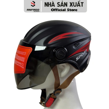 Mũ Bảo Hiểm Nam Anfago Helmets Kính Dài Đen - Thể Thao, Vòng Đầu 55-60cm, 273.000 VND 4