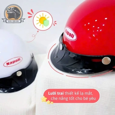 Mũ Bảo Hiểm Napoli 1/2 Trẻ Em CHÍNH HÃNG Freeship N02 Lưỡi Trai Lót Da Giá 213.900₫ 6